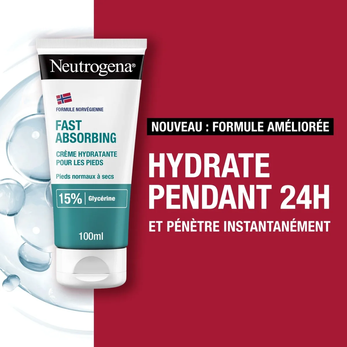Neutrogena Absorption Rapide Crème Hydratante Pieds Secs 100ml – Image 3