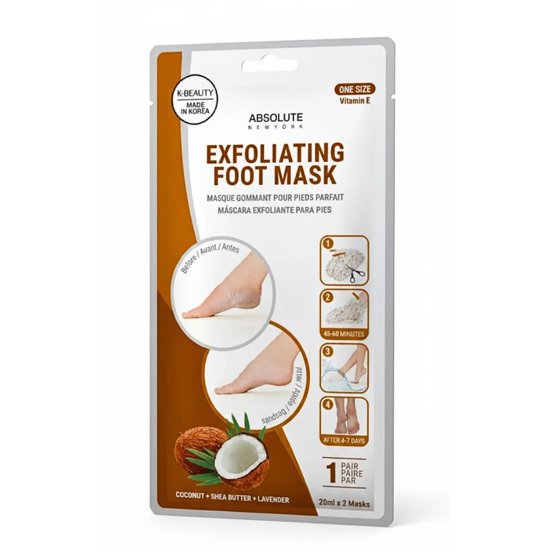Absolute New York Exfolianting Foot Mask Coconut Shea Butter Lavender – Image 2